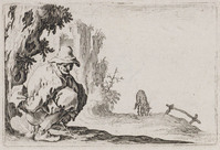KG 10819
<br/>
Boer in hurkhouding poepend ("Capricci")
<br/>
<em>Callot, Jacques (1592 - 1635)</em>